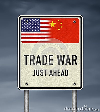 Trade war between United States and China Stock Photo