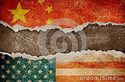 Trade war between USA and China concept Stock Photo