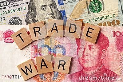 Trade war between USA and China concept/ Tariff law Stock Photo