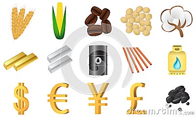 Traded commodities Stock Photo