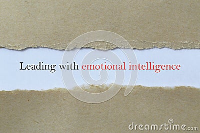 Leading with emotional intelligence heading Stock Photo