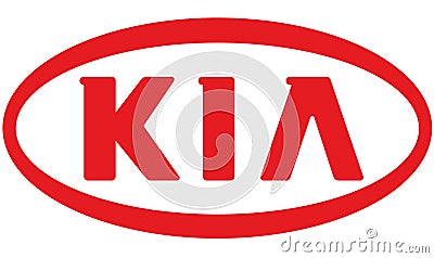 Trademark KIA. Logo. drawing. Editorial Stock Photo