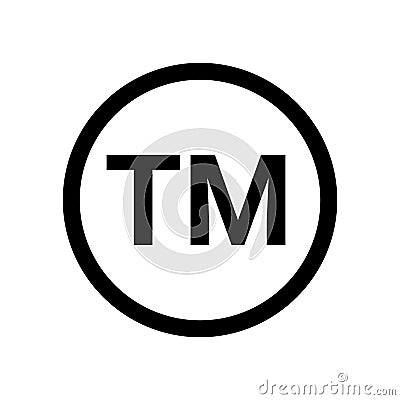 Trademark tm sign logo symbol. Copyright TM sign trade mark vector logo Vector Illustration