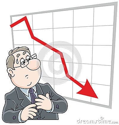 Trader and business recession Vector Illustration