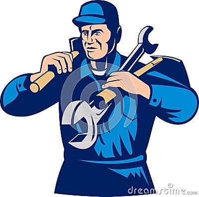 Tradesman handyman mechanic Vector Illustration