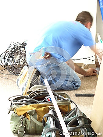 Tradesman working Stock Photo