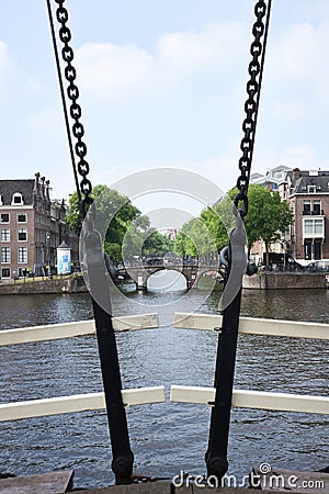 Dutch bridge in Amsterdam Stock Photo