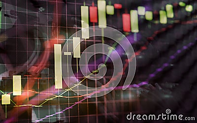 Trading Broker monitoring center. Algorithms trading on server room. Stock Photo