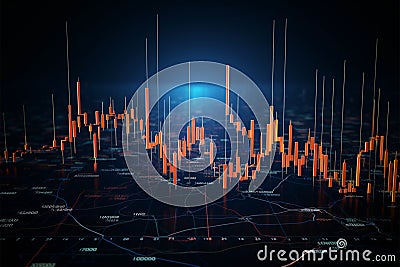 Trading candlestick chart unveils stock market dynamics, aiding strategic investment choices Stock Photo