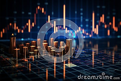 Trading candlestick chart unveils stock market dynamics, aiding strategic investment choices Stock Photo