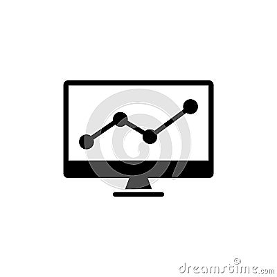 Trading Chart Analyzing Stock Market Flat Vector Icon Vector Illustration