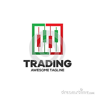 Trading financial vector logo. candlestick trading. trading stock symbol. market chart sign Vector Illustration