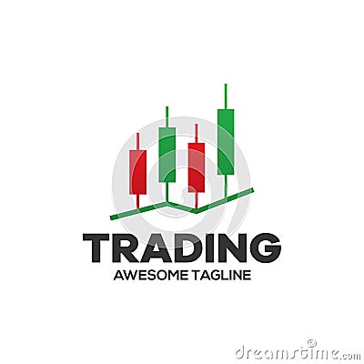 Trading financial vector logo. candlestick trading. trading stock symbol. market chart sign Vector Illustration