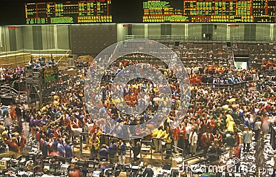 Trading Floor of The Chicago Board of Trade, Chicago, Illinois Editorial Stock Photo