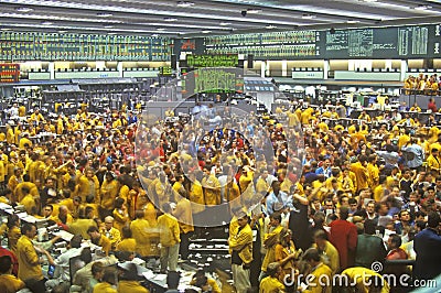 Trading Floor of the Chicago Mercantile Exchange, Chicago, Illinois Editorial Stock Photo