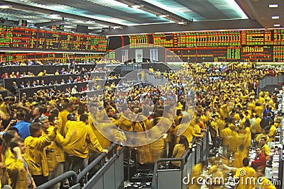 Trading Floor of the Chicago Mercantile Exchange, Chicago, Illinois Editorial Stock Photo