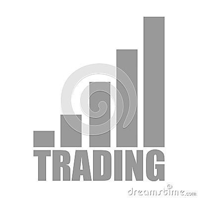 trading icon with five steps grey white Vector Illustration