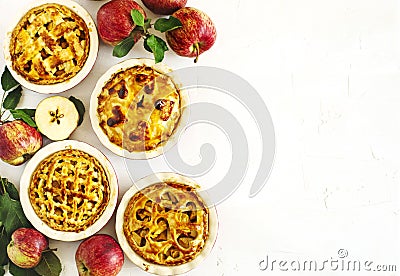 Tradition American Apples Pies on white background Stock Photo