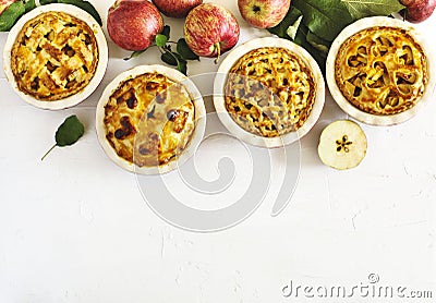 Tradition American Apples Pies on white background Stock Photo