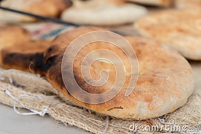 Tradition arabic bread - Pita Stock Photo