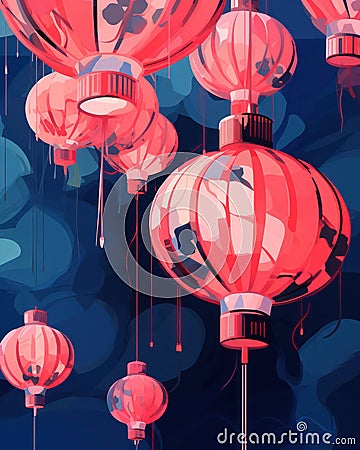Chinese asian celebrate festival decor tradition culture lantern background asia red holiday china Stock Photo
