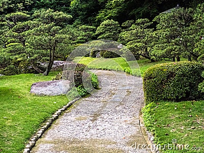 Tradition Japan garden,Zen garden. Stock Photo