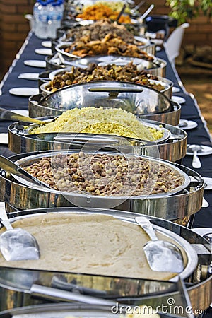 traditional african food at a festivity Stock Photo