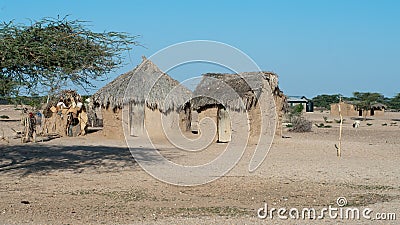 Traditional african huts Stock Photo