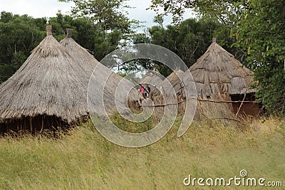 African - Village - The Waterburg Mountains Vector Illustration