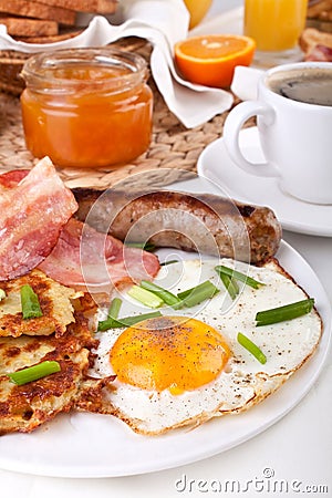 Traditional American breakfast Stock Photo