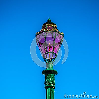Traditional ancient Venetian street lamp close-up Stock Photo