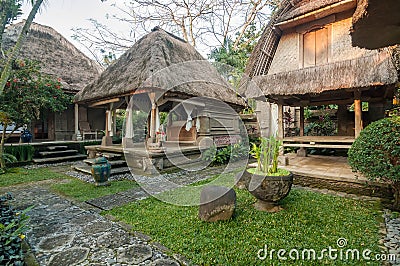 Traditional and antique Balinese style Villa design Stock Photo