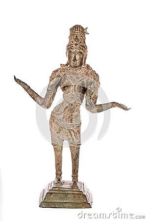 Traditional antique bronze statue of Lakshmi Hindu Goddess of we Stock Photo