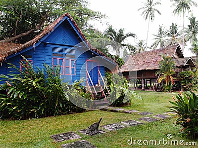 Traditional antique village houses, Malaysia Stock Photo
