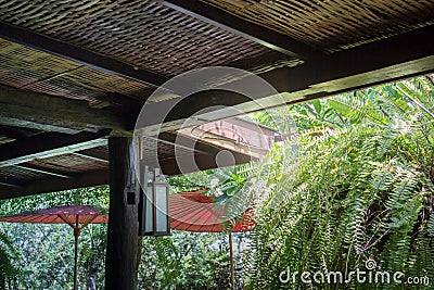 Traditional Architecture Of Bamboo Roof Stock Photo