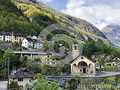 Traditional architecture and old houses in the hamlet of Rovana The Rovana Valley or Valle Rovana, Val Rovana or Das Rovanatal Stock Photo