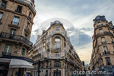 Traditional architecture of residential buildings. Paris - France. Editorial Stock Photo