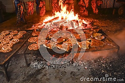 Traditional Argentinean asado, Stock Photo