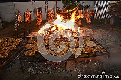 Traditional Argentinean asado, Stock Photo