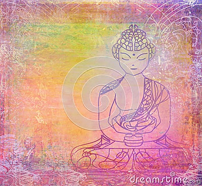 Traditional Artistic Buddhism Pattern Stock Photo