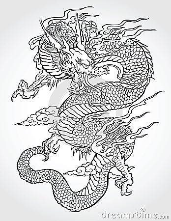 Traditional Asian Dragon Vector Illustration