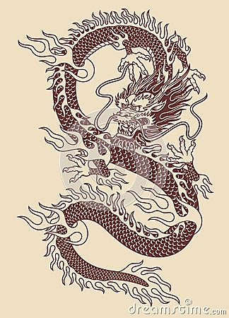 Traditional Asian Dragon Vector Illustration Vector Illustration