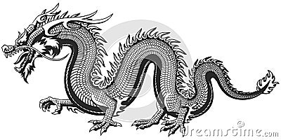 Traditional Asian Dragon Vector Illustration