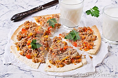 Traditional Asian thin tortilla Stock Photo