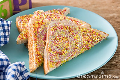 Traditional Australian fairy bread Stock Photo