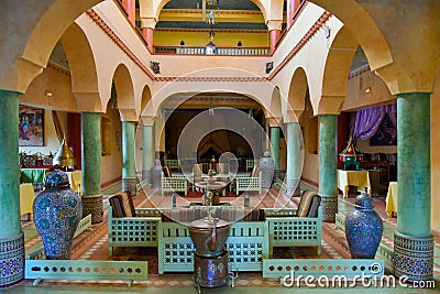 Traditional authentic Moroccan riad interior Editorial Stock Photo
