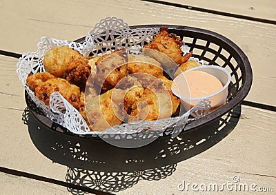 Traditional Bahamian conch fritters Stock Photo