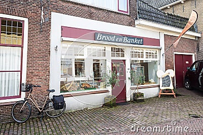 Traditional bakery shop in old Dutch style Editorial Stock Photo