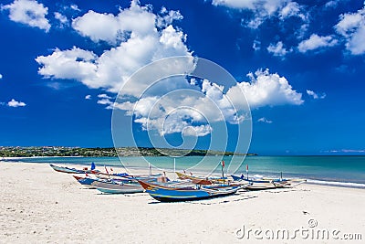 Traditional Bali fishing boats Jukungs Stock Photo