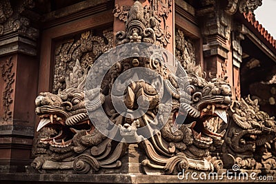 Traditional Balinese architecture. Generate ai Stock Photo